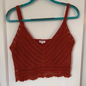 Burnt Orange Crochet Top